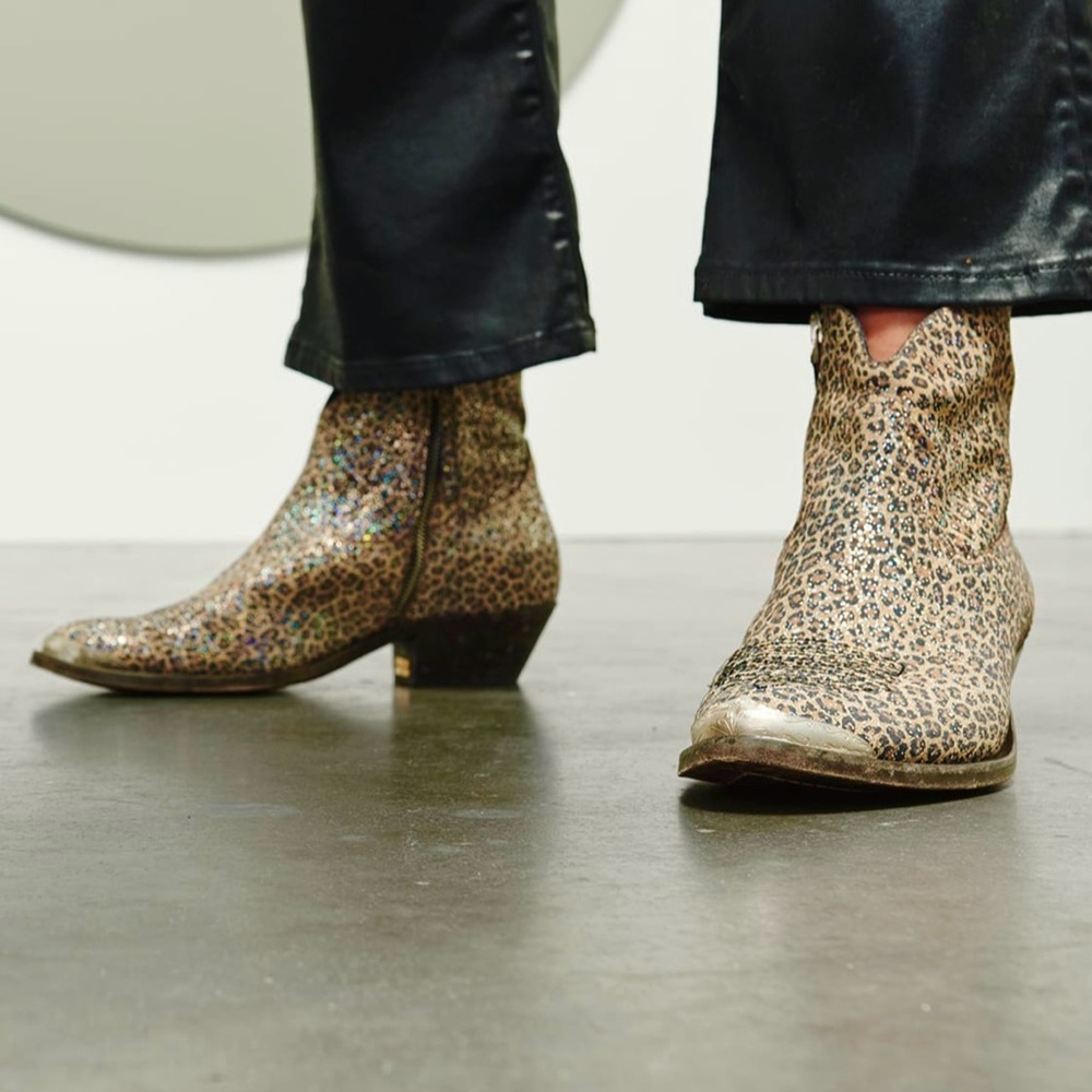 Golden Goose Sparkle Leopard Booties